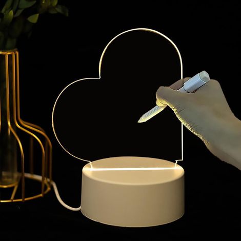 Lampe de Bricolage LED Créative Parents (en Forme de Coeur) Lampe de Nuit Effaçable Cadeau (1/5)