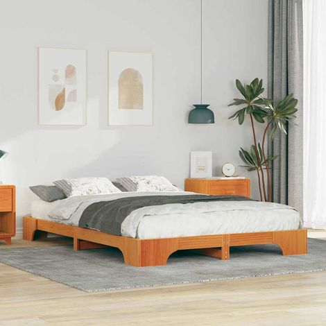 Bettrahmen Braun 140 x 220 cm Massives Kiefernholz (1/5)