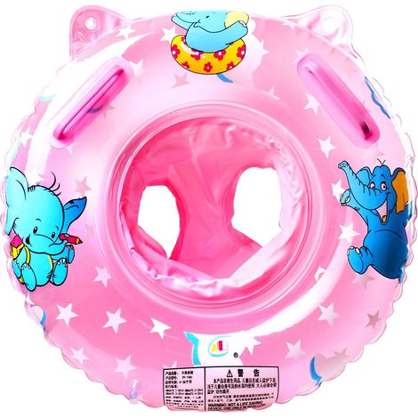 Bouée bébé, siège de natation bébé, aide à la natation pour bébé avec siège intégré, PVC pour tout-petits, jouet d'aide à la natation, 6 à 36 mois (Rose 1) (1/5)
