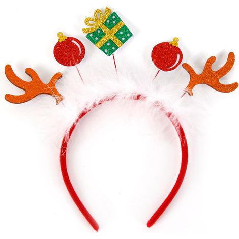 (Cadeau : Bois de renne blancs) 1 serre-tête de Noël pour enfants, bois de renne, décorations de Noël, décorations de fête pour adultes (1/2)