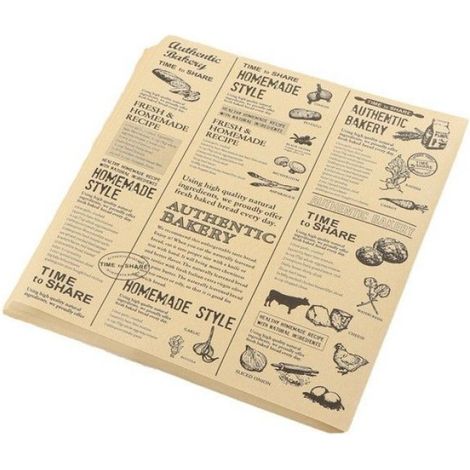 100 morceaux de papier d'emballage de cuisson imperméable à l'eau,papier d'emballage alimentaire pour sandwichs,frites,hamburgers (1/4)