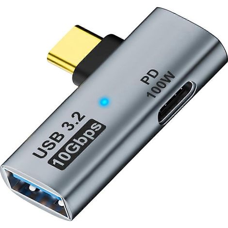 Adaptateur USB-C vers USB 3.2 2 en 1 (pour Ally, gris) (1/5)