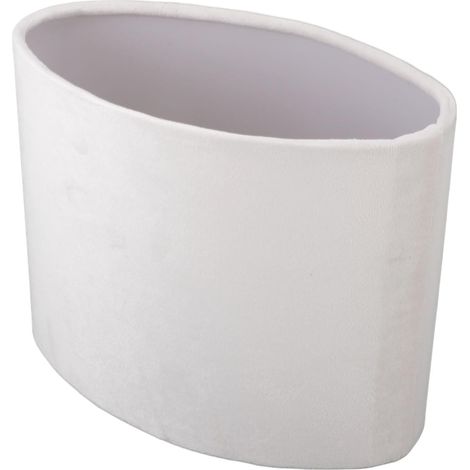Oval Lampshade, 12.5×18×23cm Universal E27 E14 Modern Fabric Lampshade Small Lamp Cover for Table Bedside Lamp (White) (1/5)