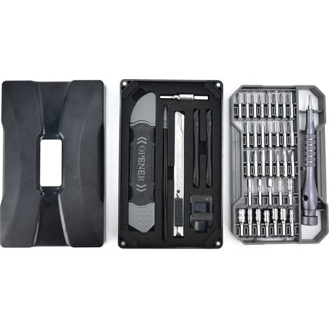 Kit 69 pièces tournevis de précision magnétique embouts 4x28mm chromé mat long réducteur de diamètre JM‑8173 (1/5)