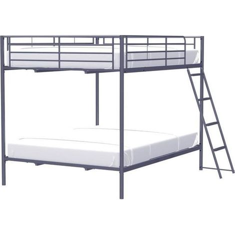 Les Tendances – Lit superposé en métal laqué époxy – Couleur gris foncé – Dimensions 140 x 190 cm – Sommier inclus – Structure stable et durable