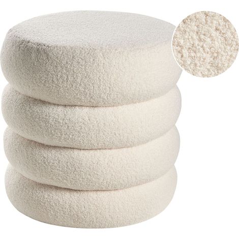 Pouffe SUMPTER Boucle Off-White (1/5)