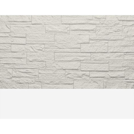 Panel decorativo efecto piedra ladrillo 3D set 12 pz 8,6 mt2 revestimiento de pared en PU 120 x 60 x 2,5 cm. Cuarcita Blanco