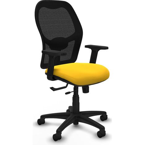 Chaise de bureau piqueras y crespo ergonomique jaune maille (1/2)