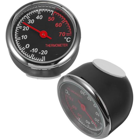 2 pièces Thermomètre Métal pour Voiture Affichage Clair Portable Mesure Précise Température Intérieure Auto Capteur Avancé pour Tableau de Bord (1/5)