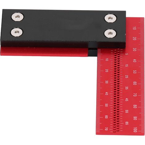 Équerre de menuiserie en aluminium 100mm, outil de mesure et traçage précis en forme de L, carré pour charpentier (1/5)