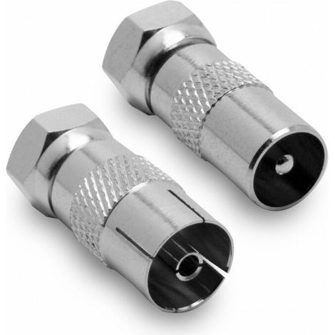 Adapter (2er-Pack) F/9,52 mm Stecker/Stecker und Stecker/Buchse. - Adapter (2er-Pack) F/9,52 mm Stecker/Stecker und Stecker/Buchse. (1/2)