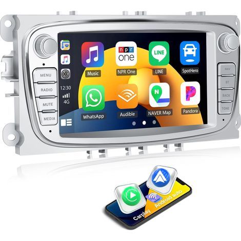 Autoradio Android 13 7 pouces pour Ford Focus mk2, Mondeo, Cmax, Galaxy, Smax, Kuga – Carplay, Android Auto, GPS, Bluetooth 5.1 (1/5)
