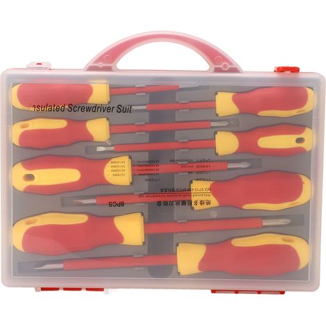 Jeu de tournevis isolés 500V, 8 pièces, avec pointe magnétique, Kit d'assortiment de fentes croisées pour la réparation électrique
