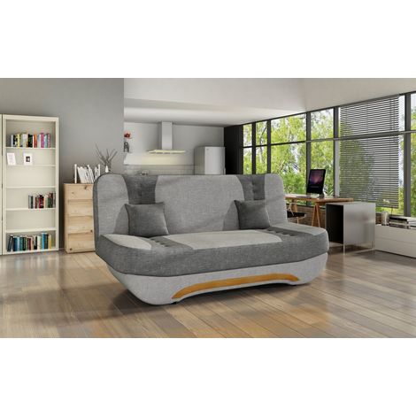 Klick-klack-Sofa Schlafsofa KANDY in Stoff Sawana Hellgrau-Grau (1/4)