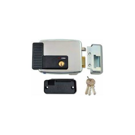 SERRATURA METALLO APPLICARE ELETTR 11921 EST CISA - ZINCATA C.TONDO FISSO+SCR E.MM 60 DX - 1 pezzo (1/5)