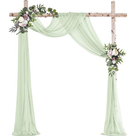 1 Rideau en tulle, 75x600cm, mousseline transparente, décor arche mariage, fête, cérémonie, photographie