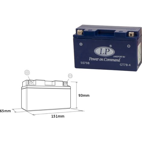 Batteria al gel Landport GT7B-4 12V 6.5Ah 148x64x90 Senza manutenzione