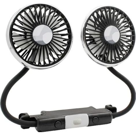 ZYNCUE Ventilateur de voiture à double tête USB avec lumière LED (1/2)