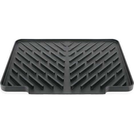 Tapis d'égouttage de vaisselle 40 x 30 cm, tapis d'égouttage de cuisine en silicone, tapis de cuisine antidérapant résistant à la chaleur, tapis d'égouttage d'évier, noir (1/5)