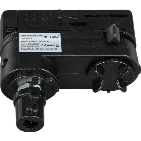 V-TAC Adattatore per Binario Trifase per Connessione 220V Colore Nero (1/5)