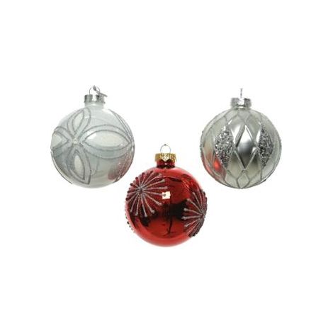 PALLINE ASSORTITE ARGENTO/ROSSE 8CM