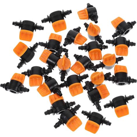Mini vannes à bille à embout cannelé pour irrigation goutte à goutte, débit réglable, lot de 80 (1/5)
