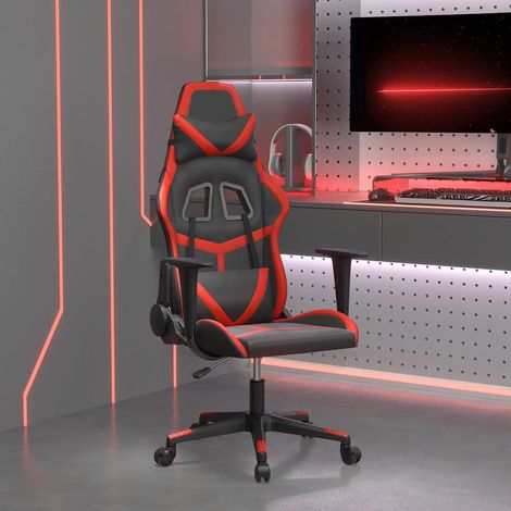 vidaXL Silla gaming cuero sintético negro y rojo (1/5)