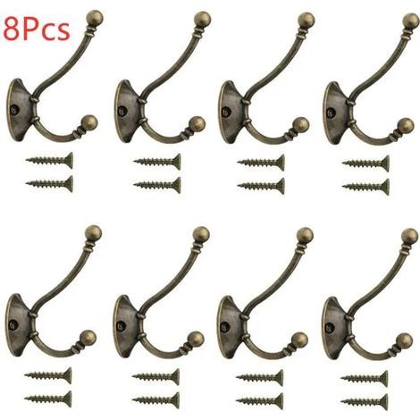 Lot de 10 crochets rétro pour manteau, chapeau, porte-serviette, organisateur mural pour la maison, décoration robuste (1/5)