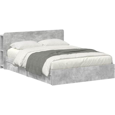 Estructura de cama con almacenamiento con cajón Gris Hormigón vidaXL (1/5)