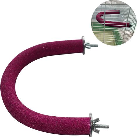 Perchoir Bois Pour Oiseaux - Support Courbé En Forme De U - Pour Perroquets Et Poux D'Amour - 1 Pièce (1/5)