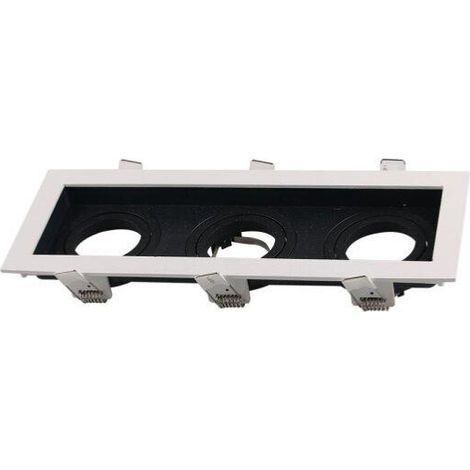 Support Spot GU10 Encastrable Orientable Triple Projecteur - SILUMEN (1/3)