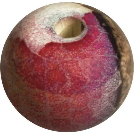 RAYHER - PERLA DECORATIVA IN CERAMICA Ø2CM - FORO Ø4MM - COLORE ROSSO MATTONE