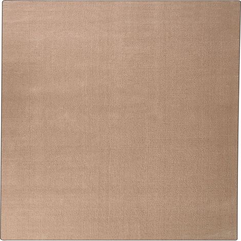 Shaggy Area Rug Sand Beige 200 x 200 cm Modern High-Pile Machine-Tufted Square Carpet DEMRE (1/5)
