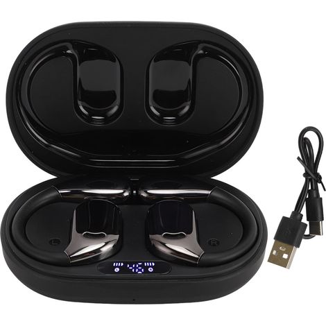 Auricolare Bluetooth 5.49 con traduttore integrato, 144 lingue, traduttore online per dispositivi Android, nero (1/5)