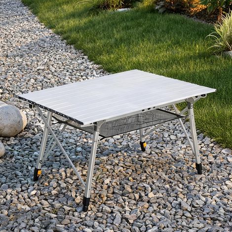Table de camping pliante pliable en aluminium 120 x 70 x 73 cm (1/5)