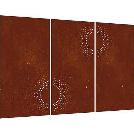 Ensemble de trois décorations murales de jardin, 105 x 55 cm, motif soleil (1/5)