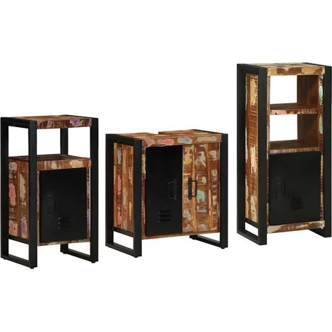 Maison Exclusive - Badezimmermöbel-Set mit Regal 3 pcs Massives u