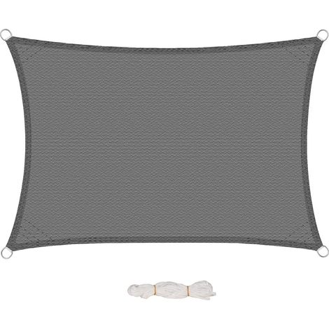 Voile d'ombrage Imperméable, Protection Solaire, Coupe-Vent, Tissu PEHD, Protection des Rayons UV， Coutures transversales, Robuste et Stable, pour Jardin Terrass Balcon