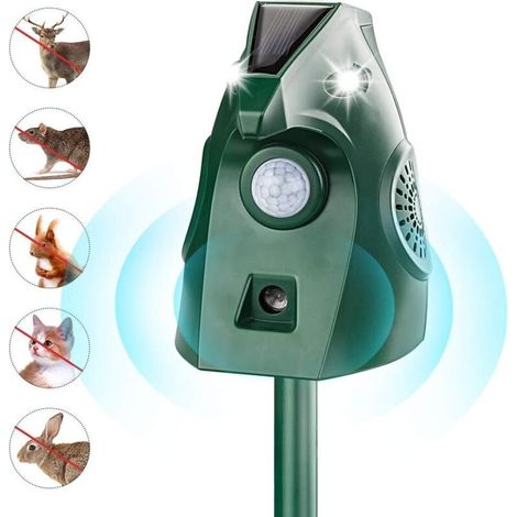 Répulsif Chat Extérieur. Repulsif Ultrason Chat Solaire Ultrason Anti Chat Chien. Charge de Solaire USB. Répulsif Chat Chien Jardin pour Chats. Oiseaux. Renard. Souris et Rat. Pigeon. Lapin (1/5)