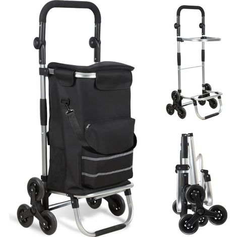 Wolketon 3in1 Einkaufstrolley Alu 51L klappbar 50 kg Kugellager abnehmbare Tasche Handwagen Einkaufswagen Einkaufshilfe Roller 6 Rollen (1/4)