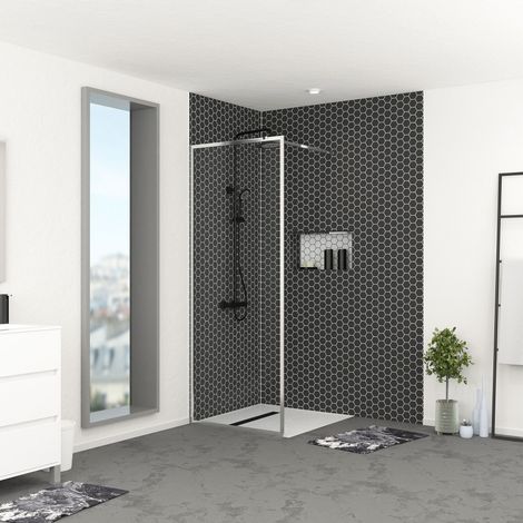 Parete per doccia 80x200 cm - Struttura cromata - CHROMED CONTOURING