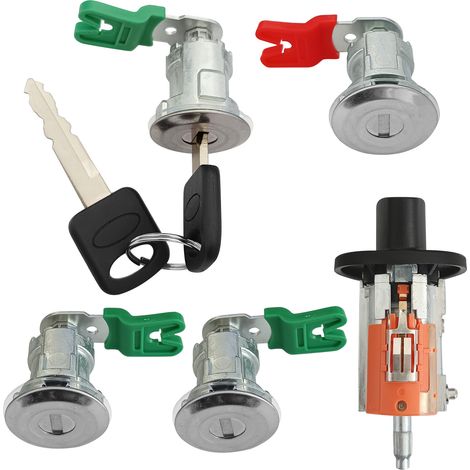 Kit de contacteur d'allumage pour Ford série E, comprenant les cylindres d'allumage pour 4 serrures de porte, DL5886 703369 597638 (1/4)