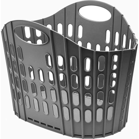Addis Fold Flat Laundry Basket Cesto portabiancheria Piatto, Facile da riporre, Grigio Scuro, 38 Litre (1/5)