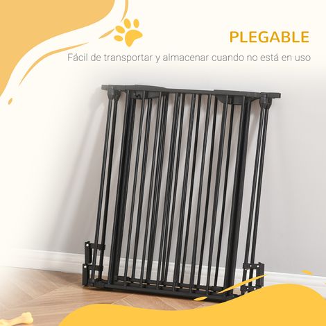 Dreiteiliges, faltbares Hundesicherheitsgitter mit intelligentem Verriegelungsmechanismus. Für Flure. 180 x 74,5 cm. Schwarz. (1/5)