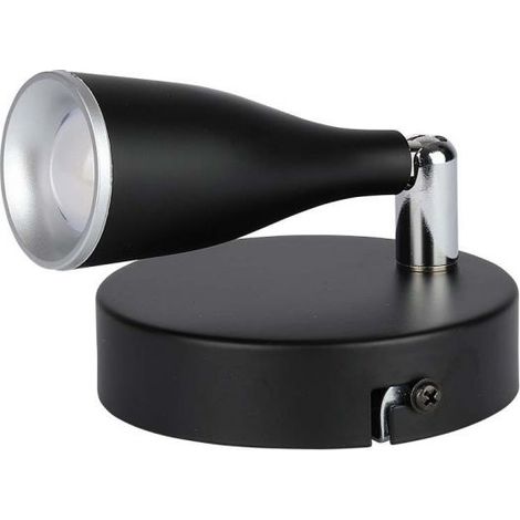 V-TAC VT-805 Lampada LED 4,5W faretto da parete nero testa orientabile luce bianco caldo 3000K IP20 - 218263 (1/5)