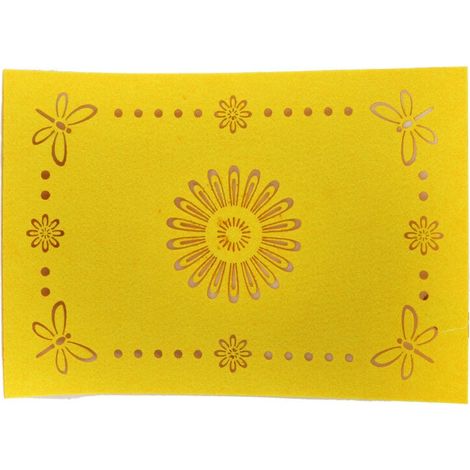 Set de table, serviette et napperon en feutrine pour Pâques, 40 x 30 cm, jaune (1/2)