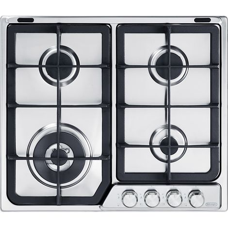 De'Longhi PFI46GH Professional Piano cottura Gas 60 cm 4 Fuochi Griglie in Ghisa Bruciatore Tripla Corona colore Acciaio Inox (1/3)