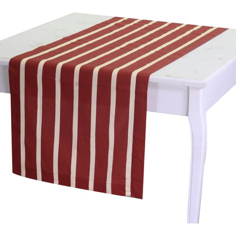 Tischläufer gestreift bordeaux crema 50x150