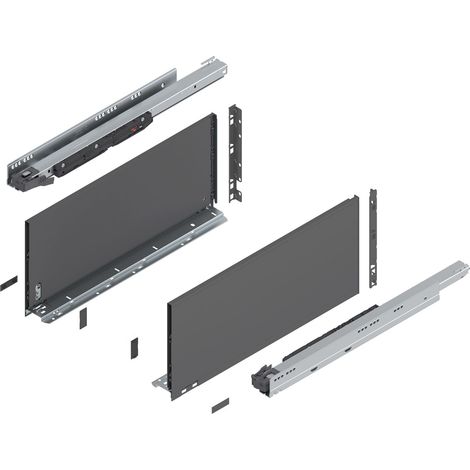 Blum Legrabox pure H F Schubladenschienen Set 1 Paar, 70kg 550mm Tip On Vollauszug, oriongrau