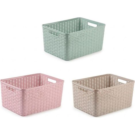 PLASTICFORTE cesta mimbre 18 l 39,5x28,5x19 cm surtidas , cesta mimbre 18 l 39,5x28,5x19 cm surtidas